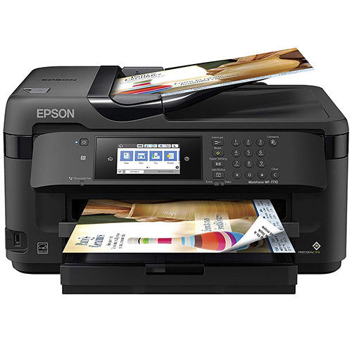 Epson WF-7710 Wireless Wide-Format Color Inkjet Printer with Copy, Scan, Fax, Wi-Fi Direct and Ethernet, Black